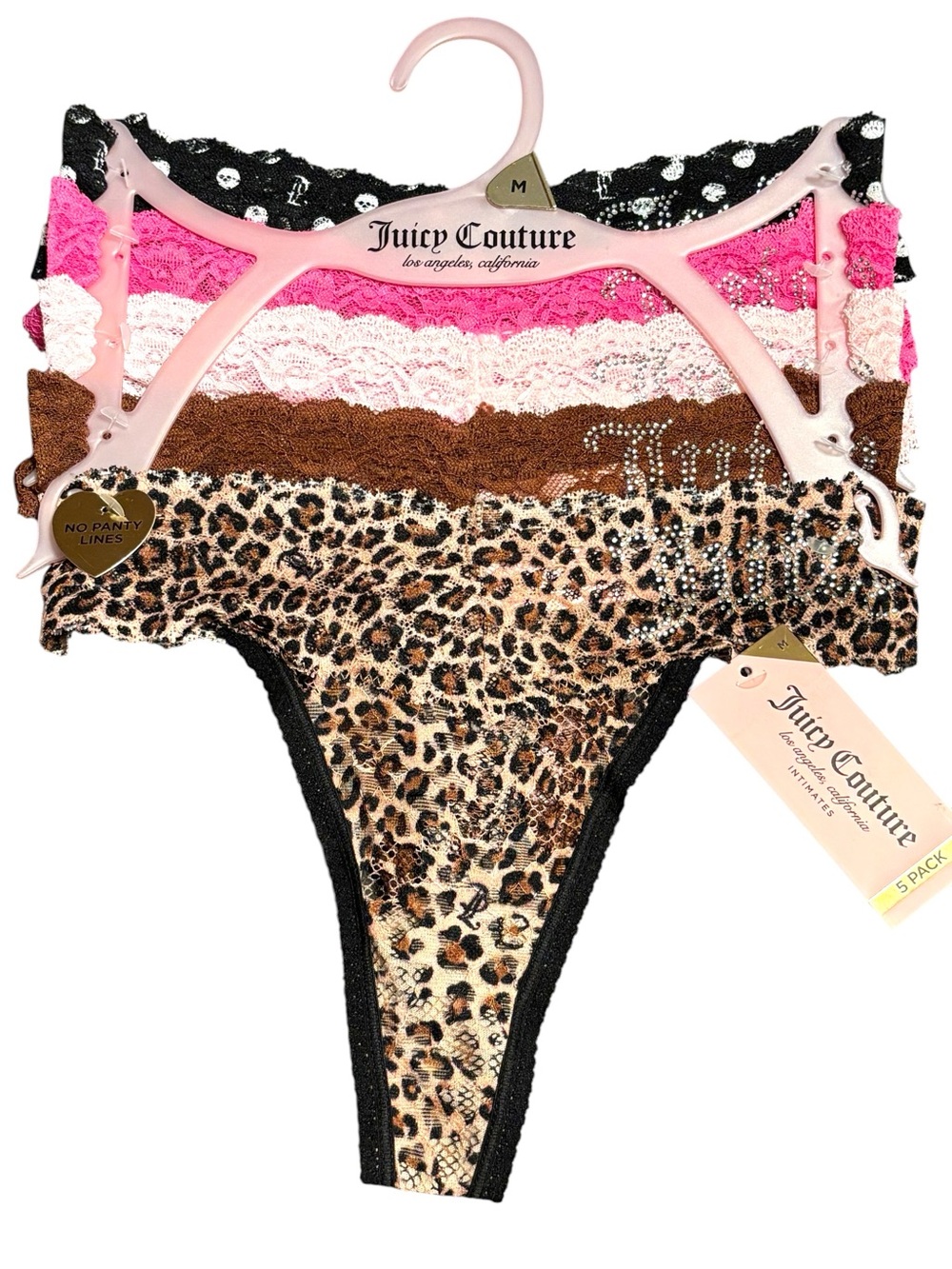 NWT•Juicy Couture Women’s 5pc Lace Thong Set